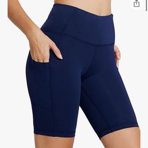 High Waist Biker Shorts with Pockets